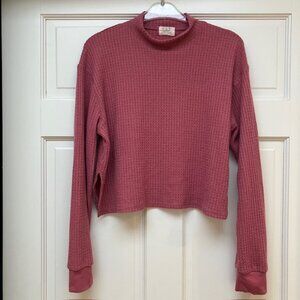 Project Social T dusty rose crop mock turtleneck size M